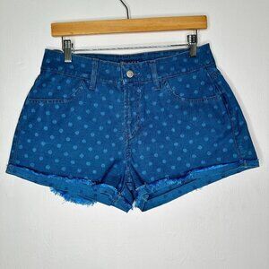 GUESS Blue Denim Pola-Dots SHORTS SIZE 31 MSRP $79.00